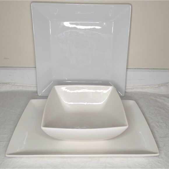 White Serving Platter Dish Set - Picture 1 of 15